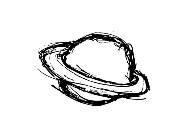 Сатурн планеты каракули изолированы на белом фоне
