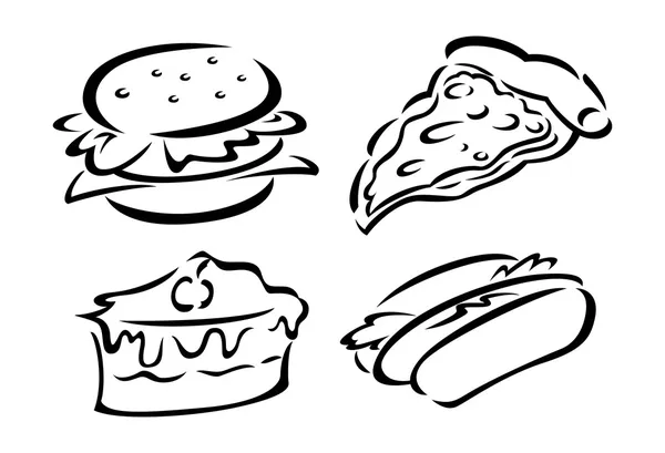 Set of sketchy food icon — Stock Vector