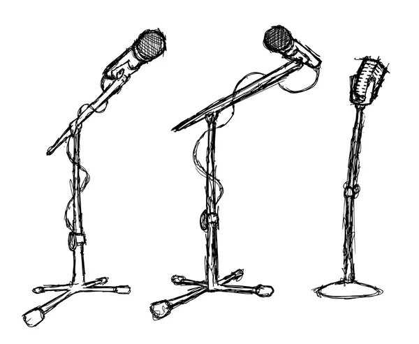 Grunge mikrofon seti — Stok Vektör