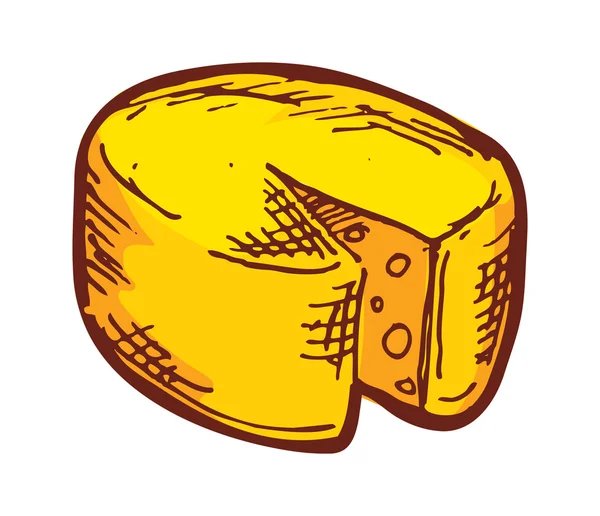 Σχηματικό τυρί που απομονώνονται σε λευκό φόντο — Διανυσματικό Αρχείο