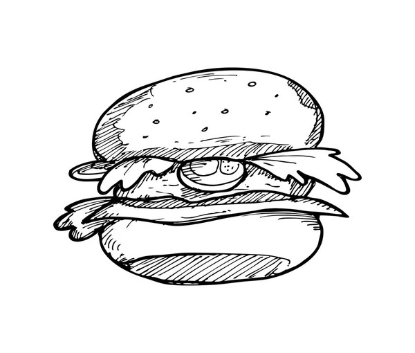 Garabato de hamburguesa — Vector de stock