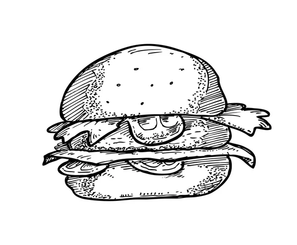 Burger doodle — Stockový vektor