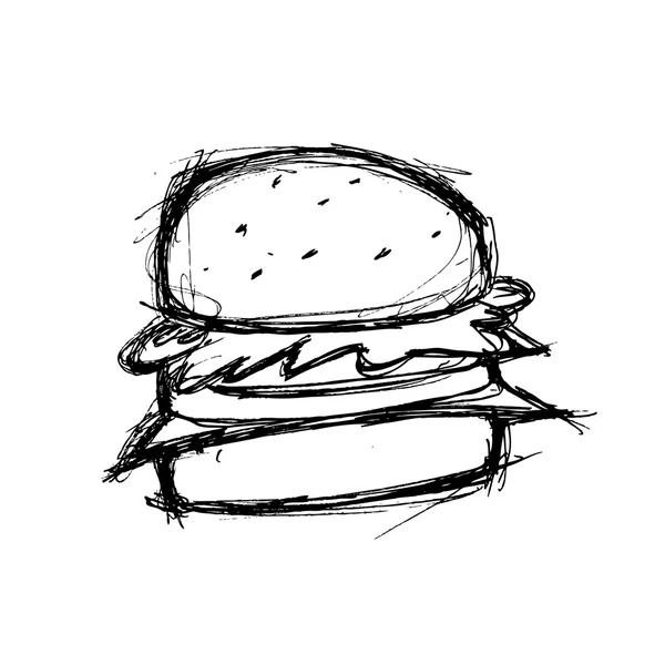 Doodle burger - Stok Vektor