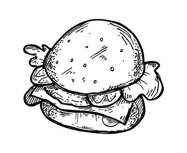 Burger doodle — Stock Vector