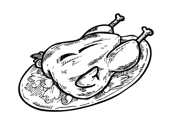Poulet rôti croquant — Image vectorielle