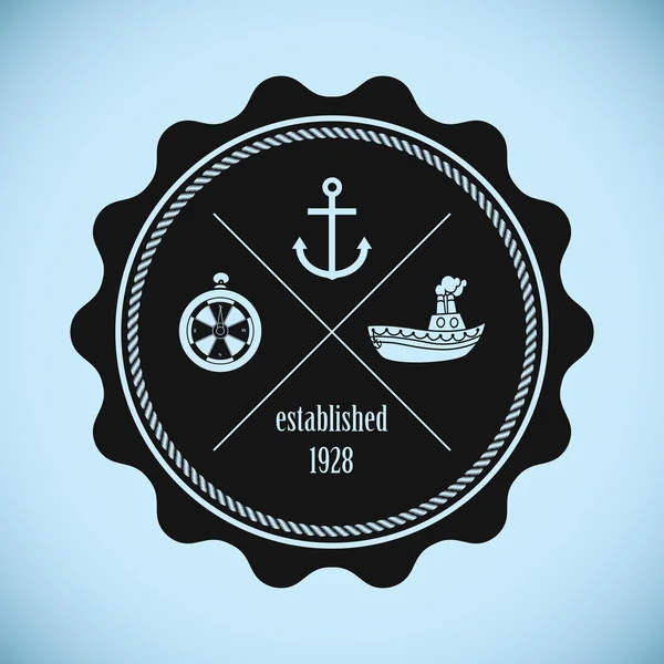 Badge nautique vintage — Image vectorielle