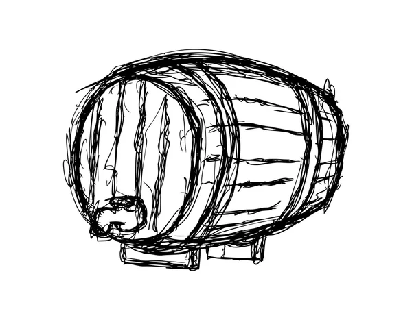 Wine barrel isolated on white background — Stock Vector