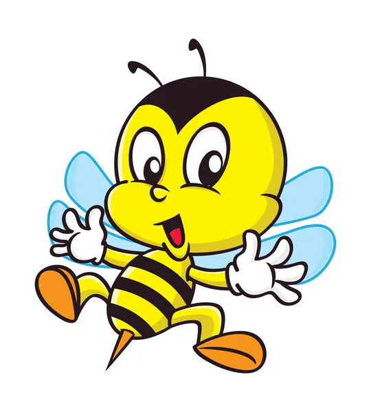 Roztomilý kreslený včela — Stockový vektor