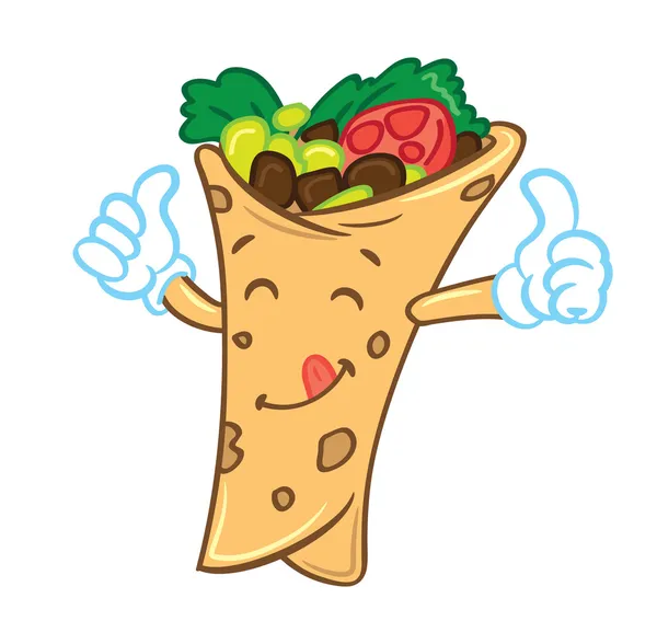 Burrito de bande dessinée — Image vectorielle