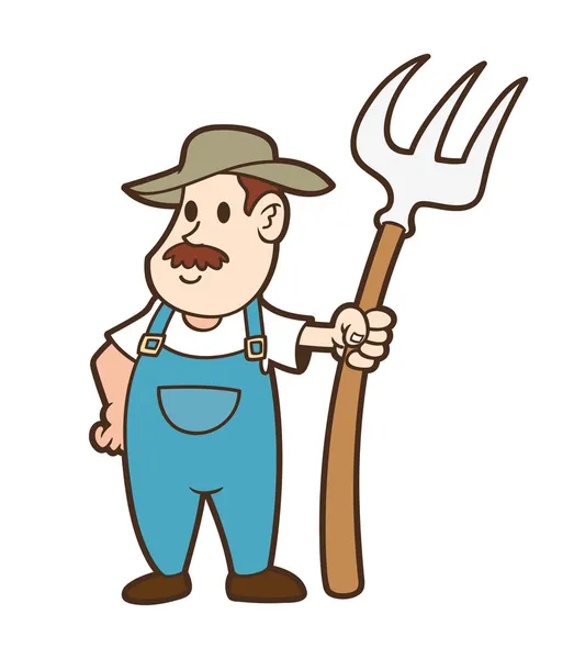 Agricultor de dibujos animados — Vector de stock