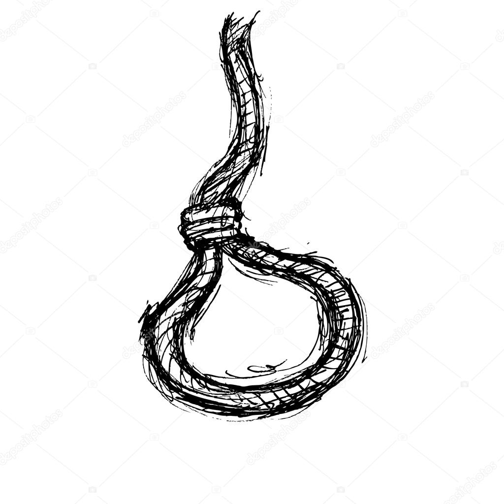 Grunge rope in doodle style