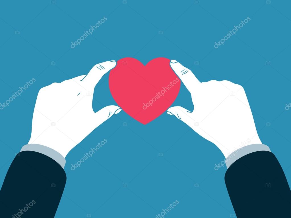 Hand giving heart symbol