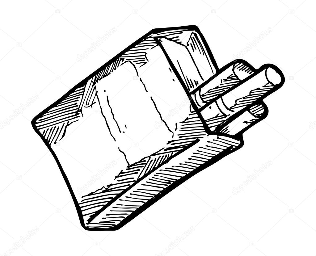 Yarım yamalak sigara paketi | Vektörel çizim ©mhatzapa | Vektörel #38215835 How To Draw A Pack Of Cigarettes