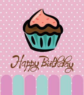 Kek doğum günü kartı.