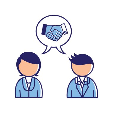 Male and female shaking hand icon clipart