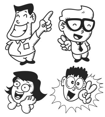 çeşitli ifade sevimli çizgi dizi