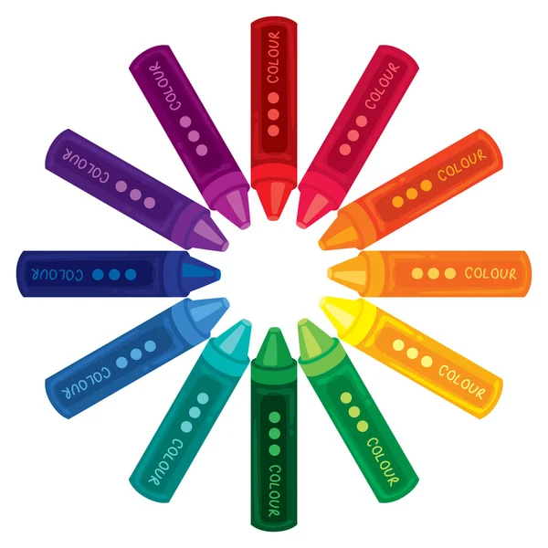 Crayón de rueda de color — Vector de stock