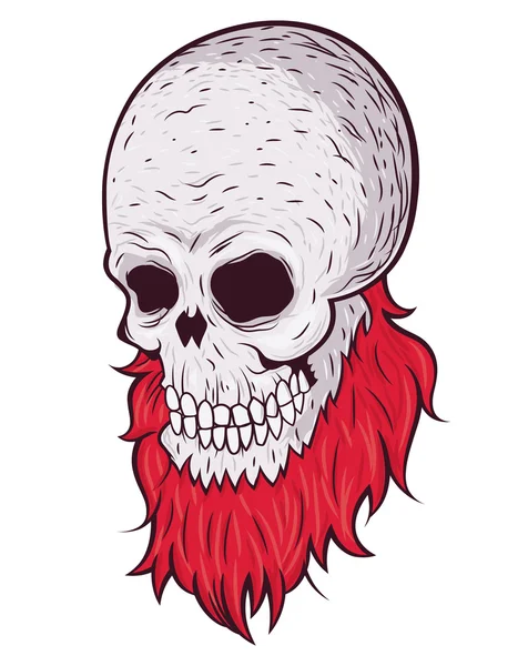 Cráneo con barba — Vector de stock