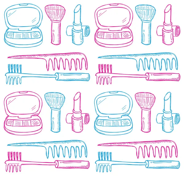 Make up kit seamless pattern — Stock Vector