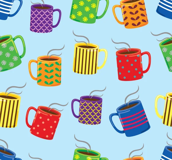 Colorful mugs background — Stock Vector