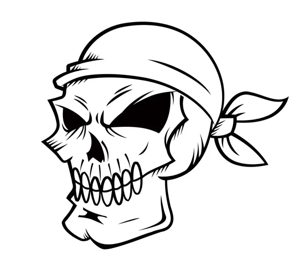 Skull wearing bandanna — Stock Vector