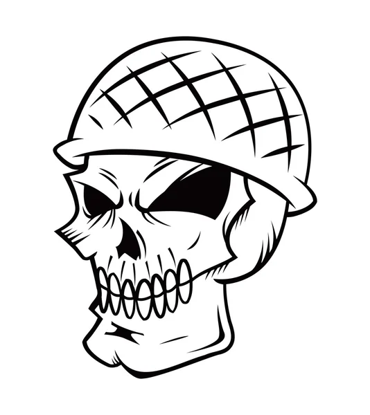 Totenkopf mit Helm — Stockvektor