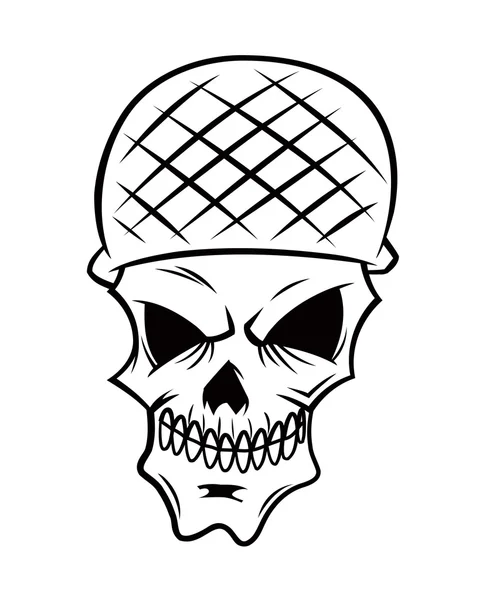 Totenkopf mit Helm — Stockvektor