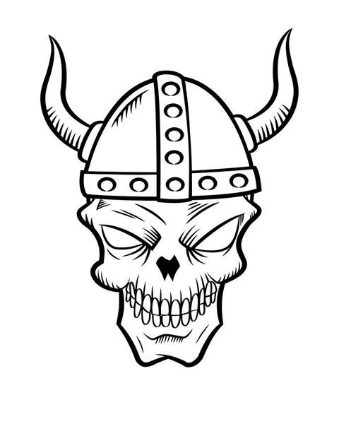 Cartoon viking skull — Stock Vector