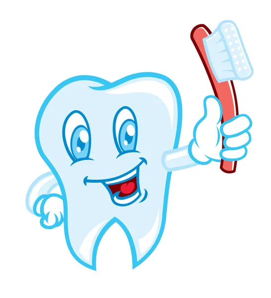 Tooth brushing cartoon — Stock Vector