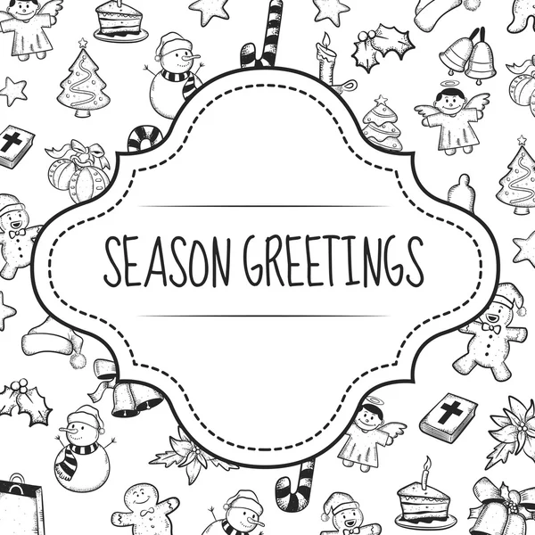 Χριστουγεννιάτικη κάρτα doodle — Διανυσματικό Αρχείο