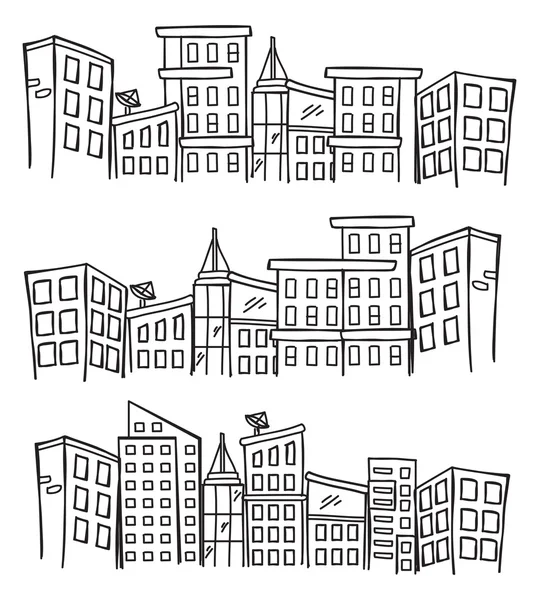 doodle tarzı şehir silueti