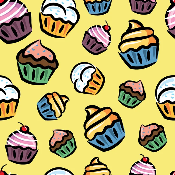 Cupcake patroon — Stockvector