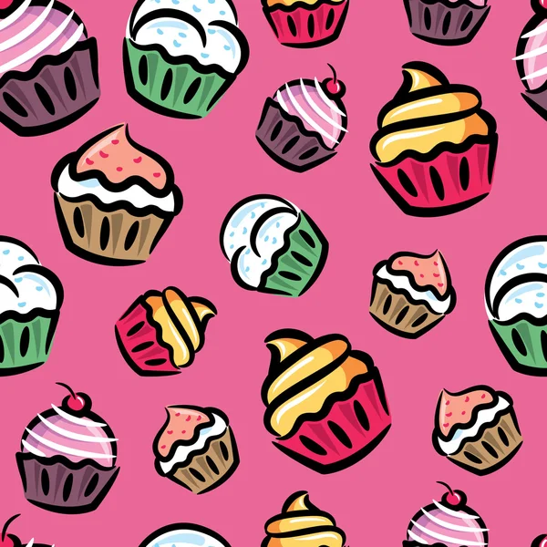 Cupcake patroon — Stockvector