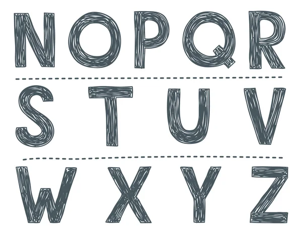 Skizzenhaftes Alphabet — Stockvektor