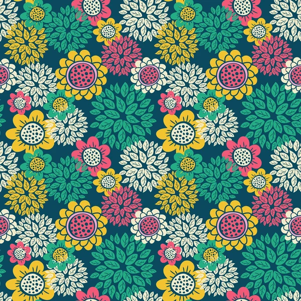 Vintage floral sem costura padrão — Vetor de Stock