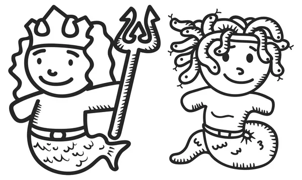 Greek mythology cartoon — Stock Vector
