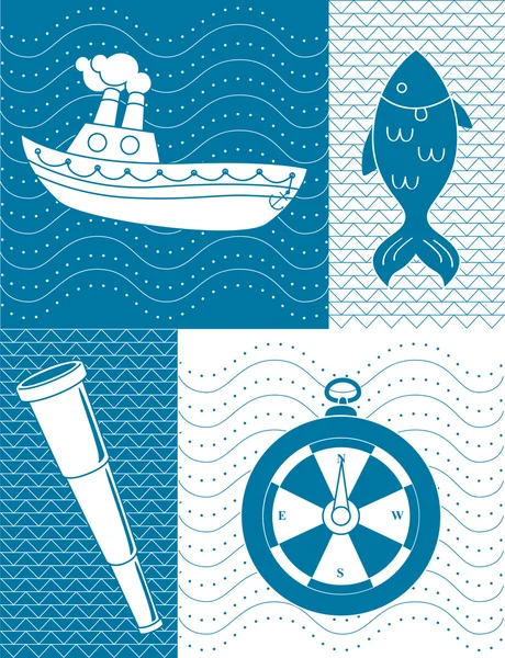 Illustrazione tema nautico — Vettoriale Stock