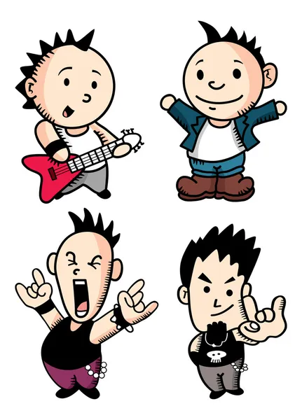 Punk rocker desenhos animados — Vetor de Stock