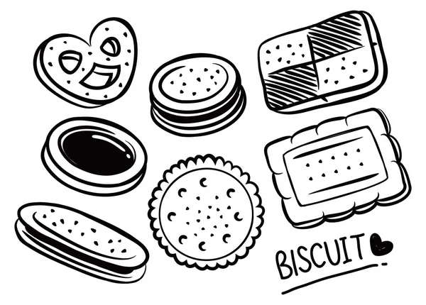 Conjunto de doodle de biscoito —  Vetores de Stock