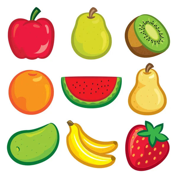 Conjunto de icono de fruta — Vector de stock