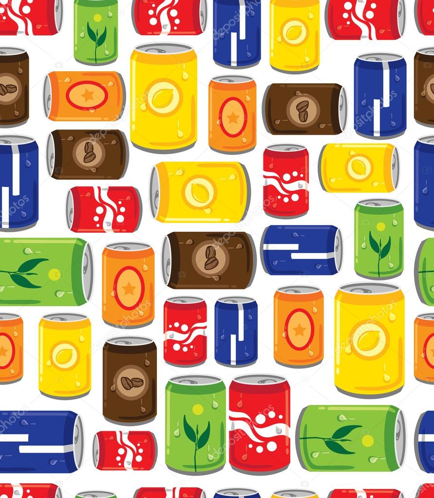 Soft drink can seamless pattern