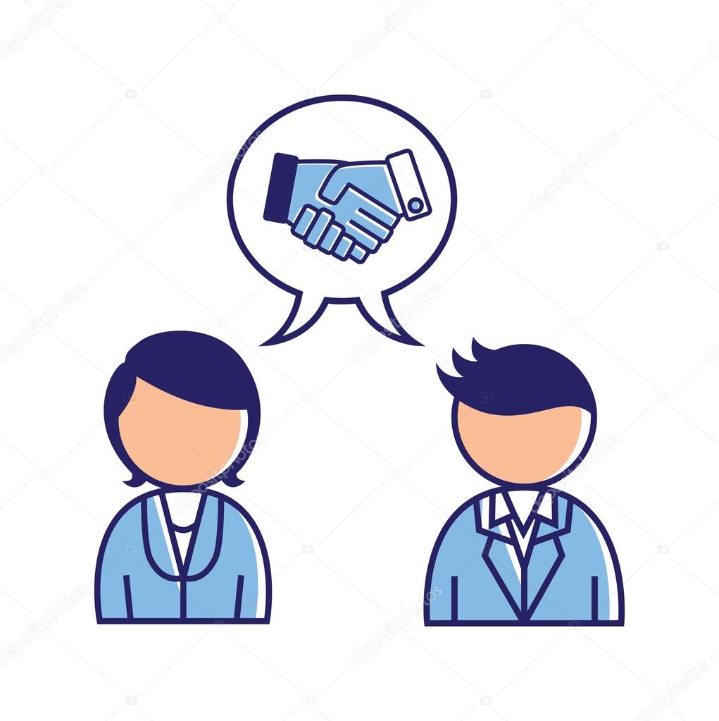 Male and female shaking hand icon