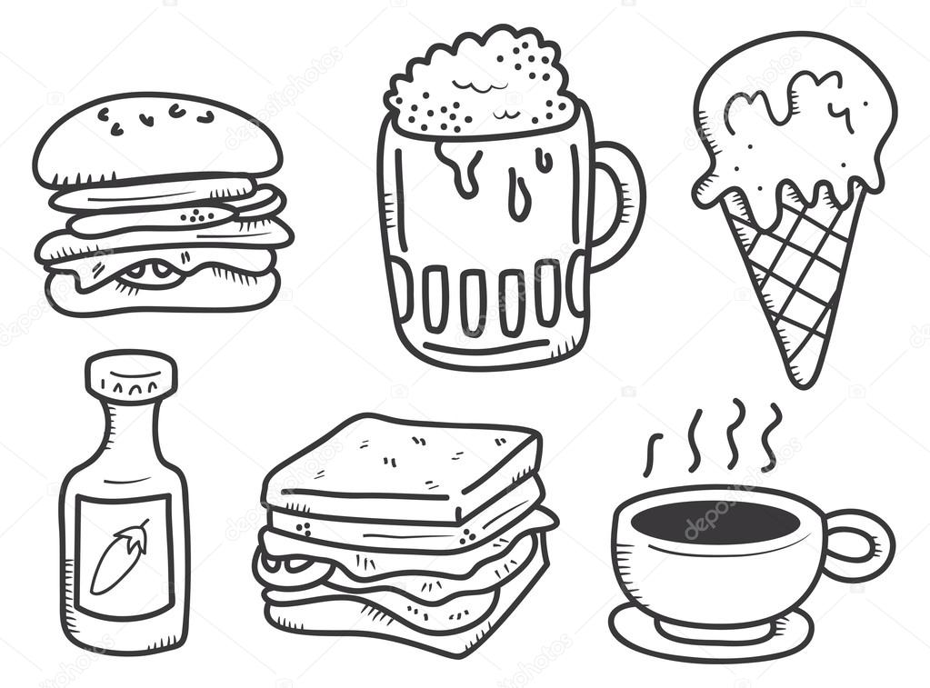 Food and drink doodle
