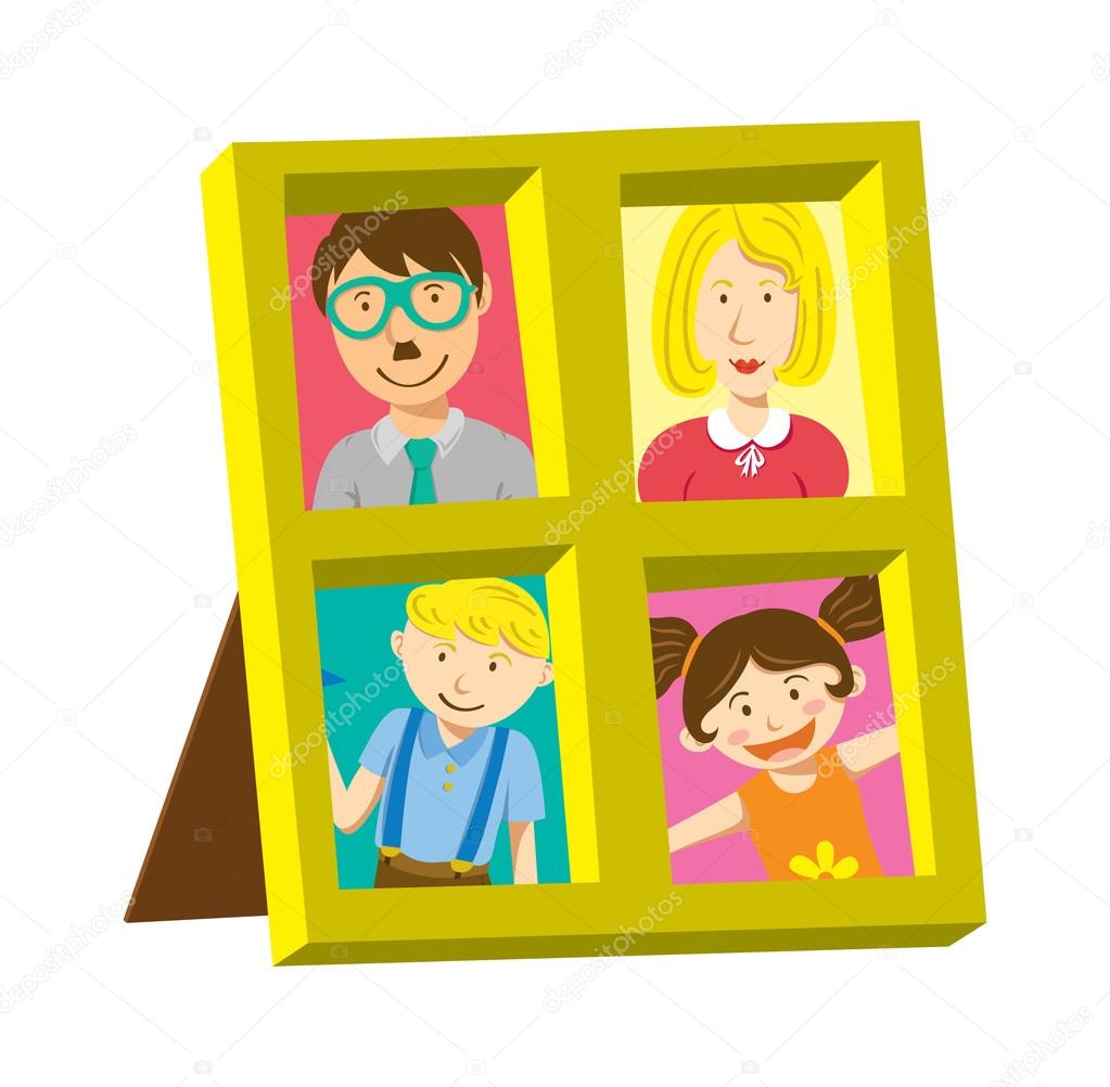 Vintage frame with family photo