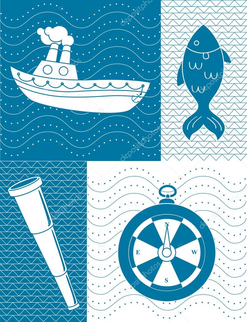 Nautical theme illustration