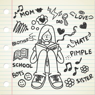 gencin günlüğü doodle yazma