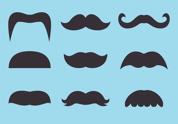 Set of vintage mustache icon — Stock Vector