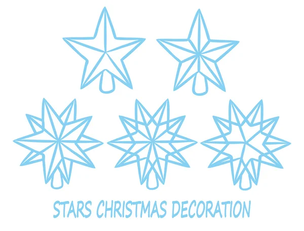 Kerstdecoratie in doodle stijl sterren — Stockvector