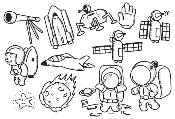 Doodle espacial —  Vetores de Stock