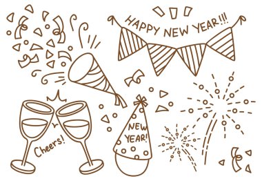 New year doodle clipart